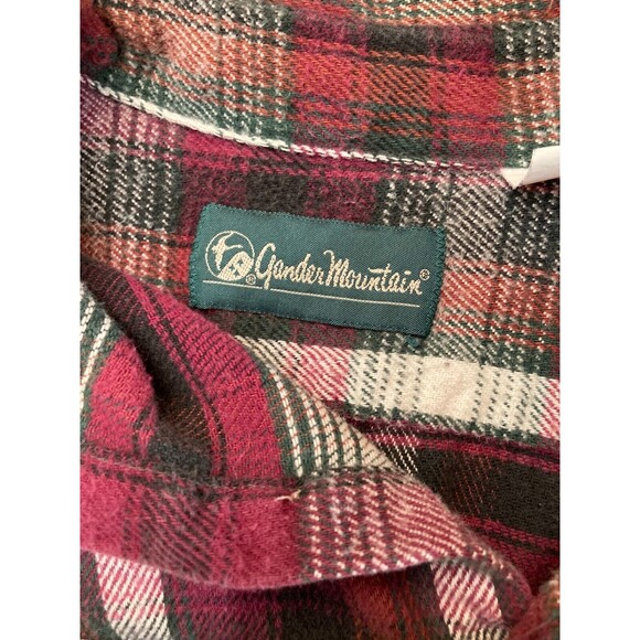 Vintage 90s Button Down Shirt 1990s Red Plaid Chore Gander Mountain Size Large90 - Picture 4 of 5